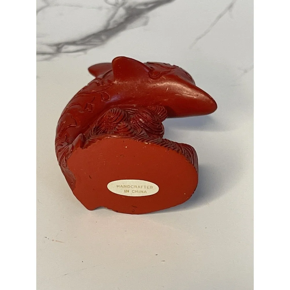Lenox Treasury of Dolphins Collection Cinnabar Wooden Dolphin on Waves